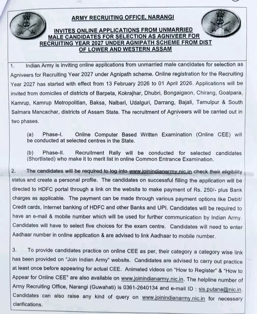 Indian Army Agniveer Recruitment 2027