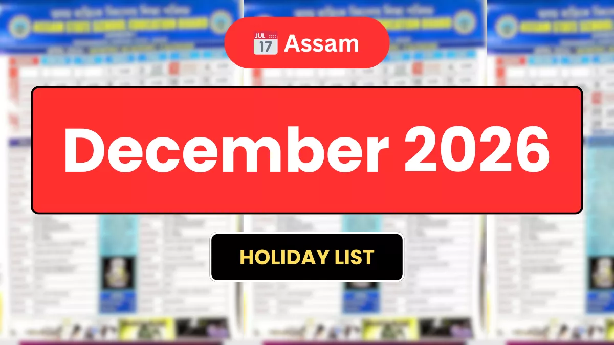 Assam School Calendar December 2026 PDF