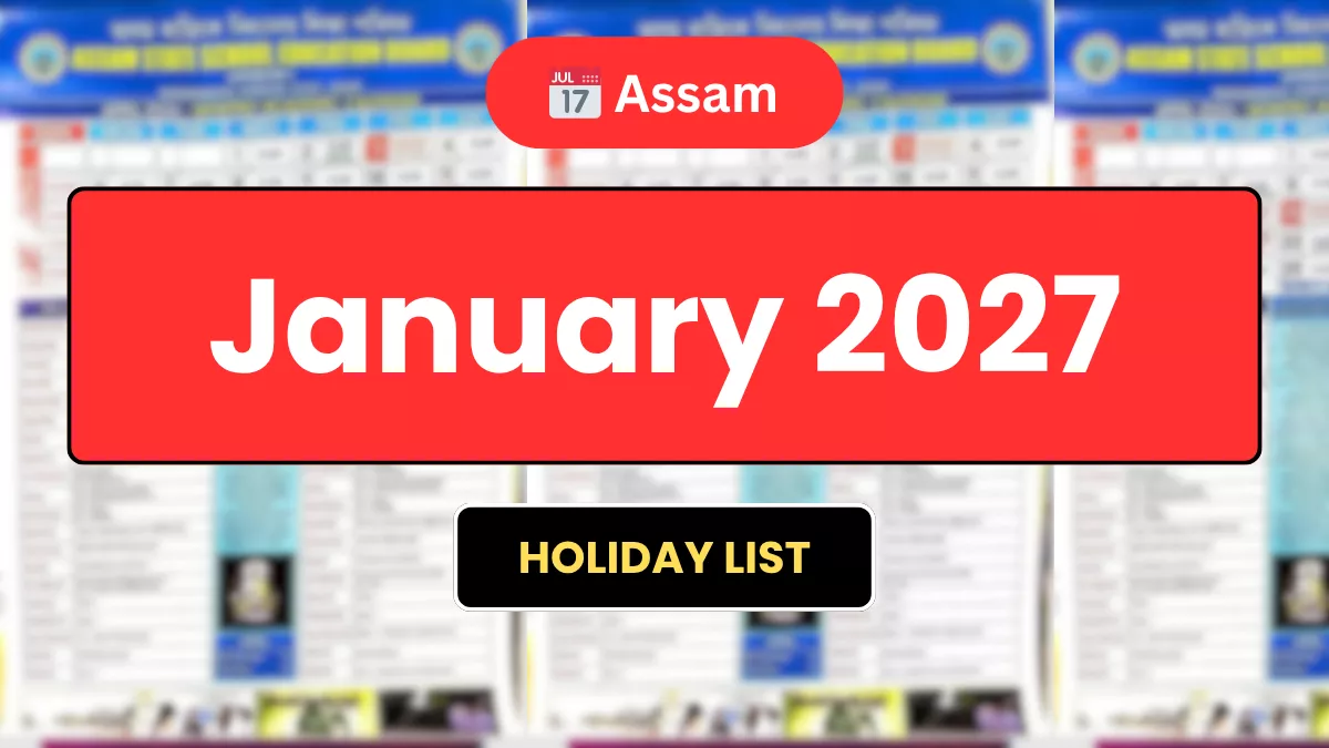Assam School Calendar January 2027 PDF