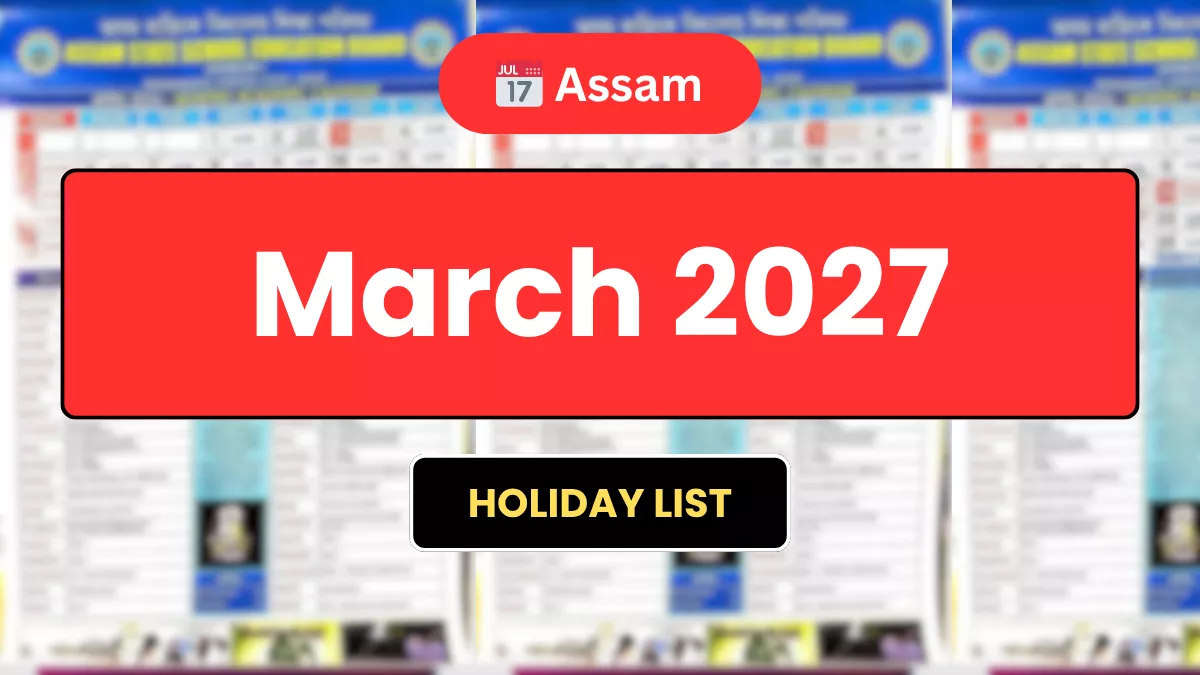 Assam School Calendar March 2027 PDF