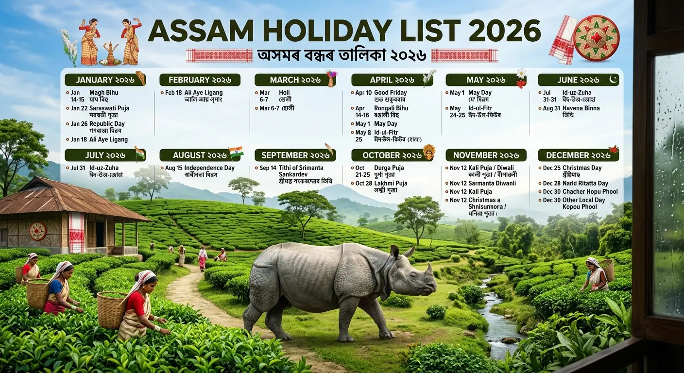 Assam Holiday List 2026