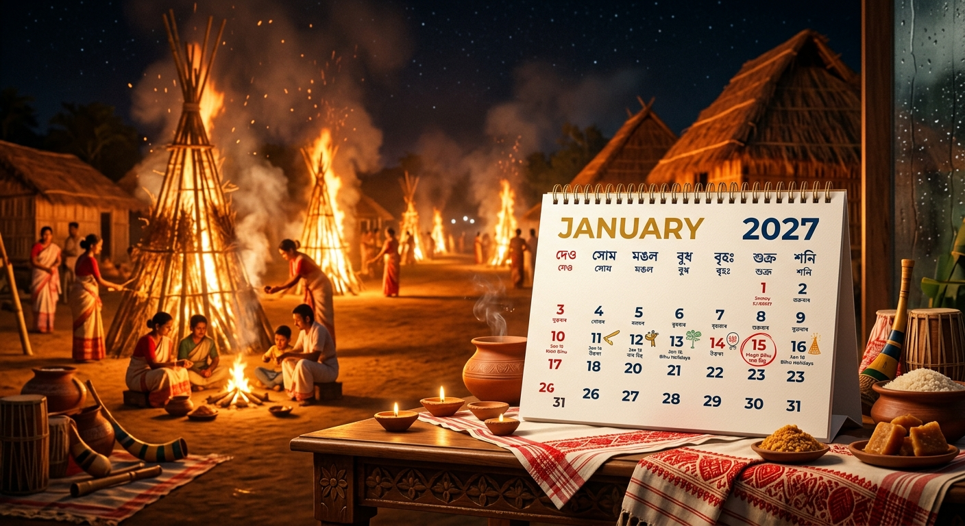 January 2027 Assam School Calendar