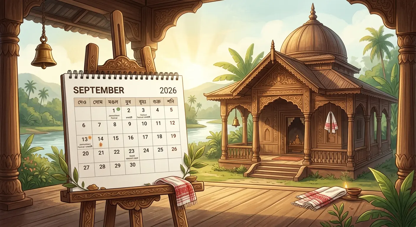 September 2026 Assam School Calendar