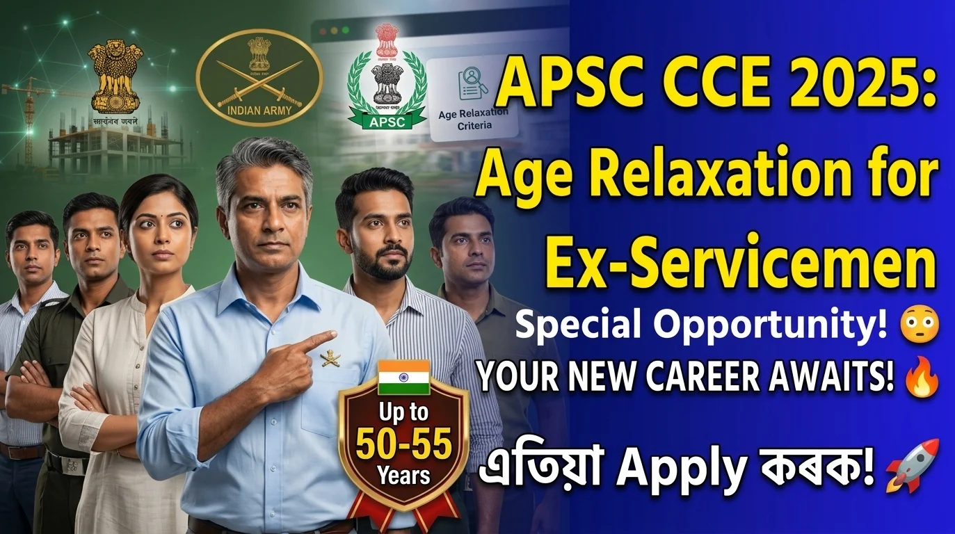 APSC CCE 2025 age relaxation for Ex-servicemen
