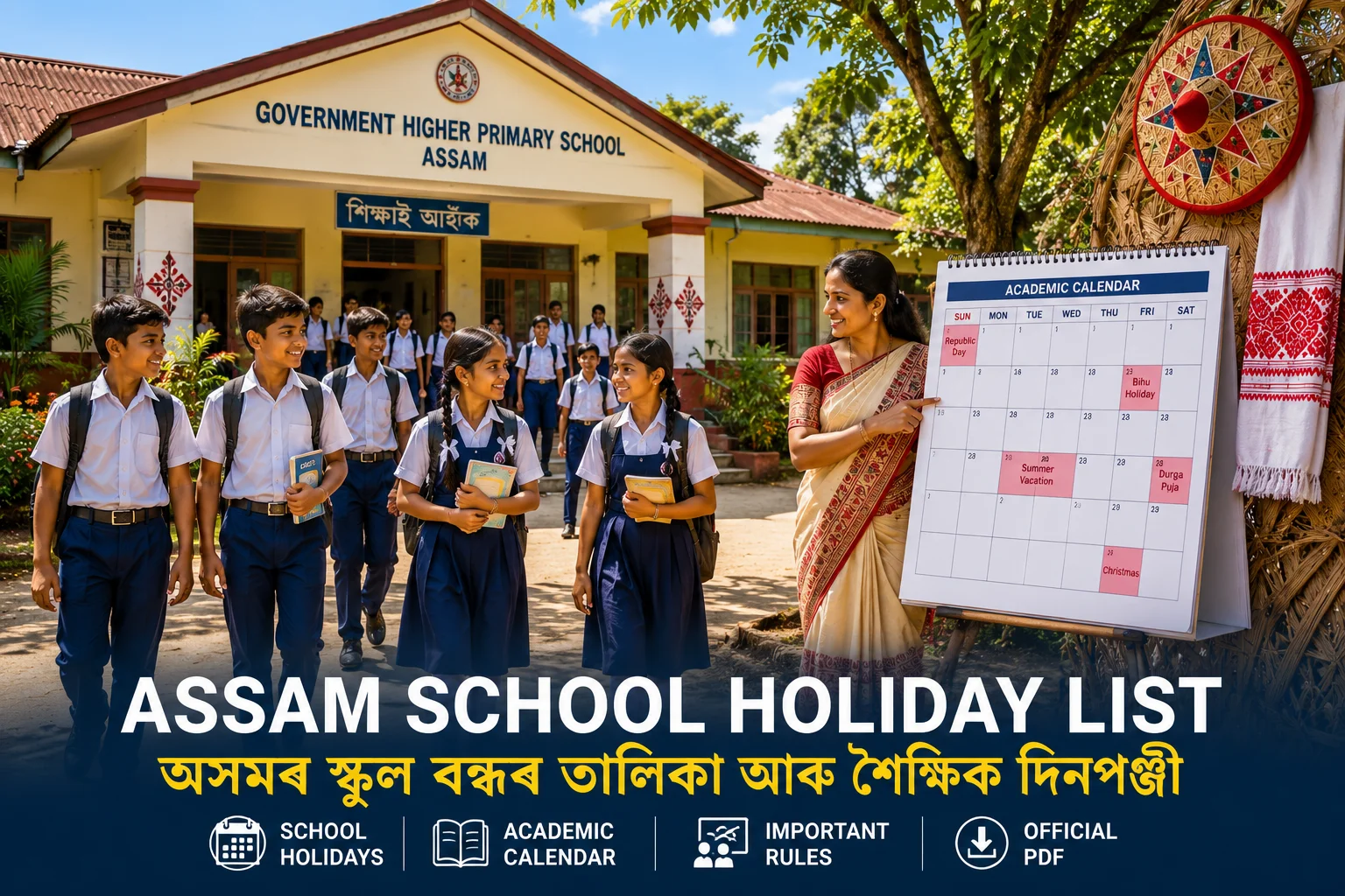 Assam School Holiday List and Academic Calendar