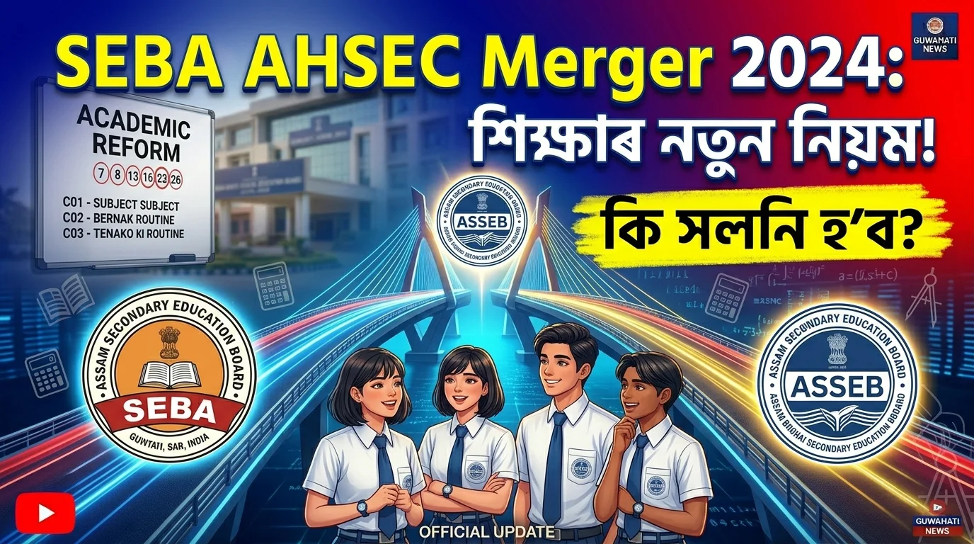 SEBA AHSEC merger 2024, ASSEB Division II, Assam Education Act 2024, HS Admission 2026 Assam, New Syllabus Class 11 & 12, AHSEC new name, Assam State School Education Board.