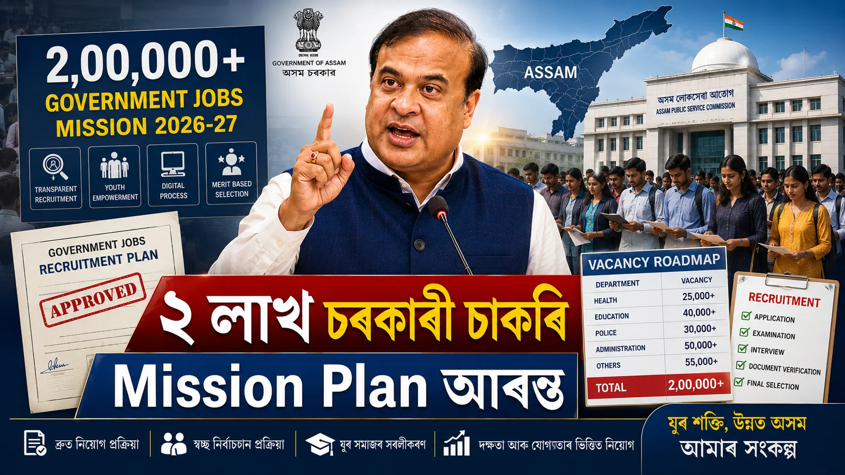 Assam 2 Lakh Government Jobs