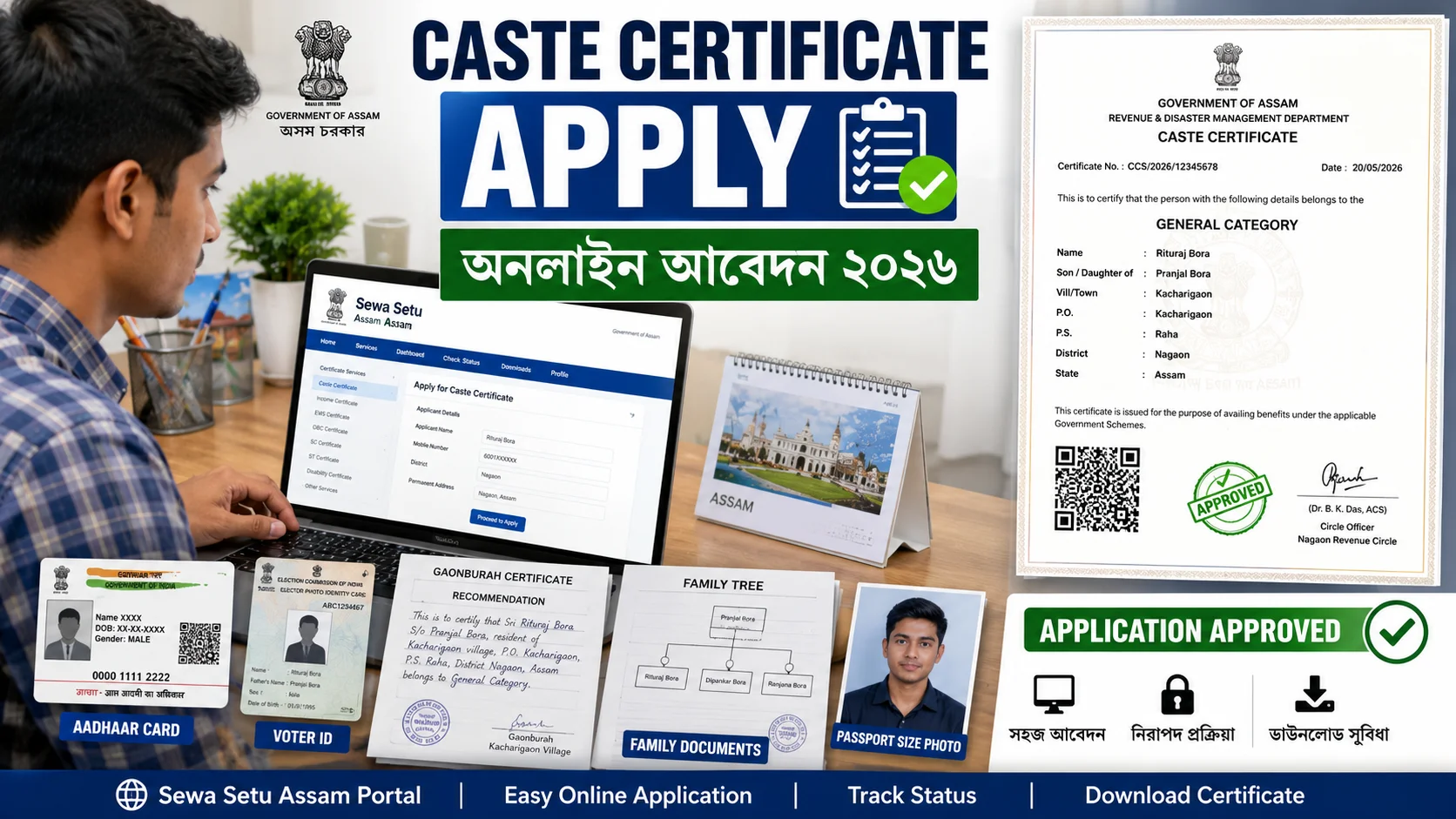 assam caste certificate apply