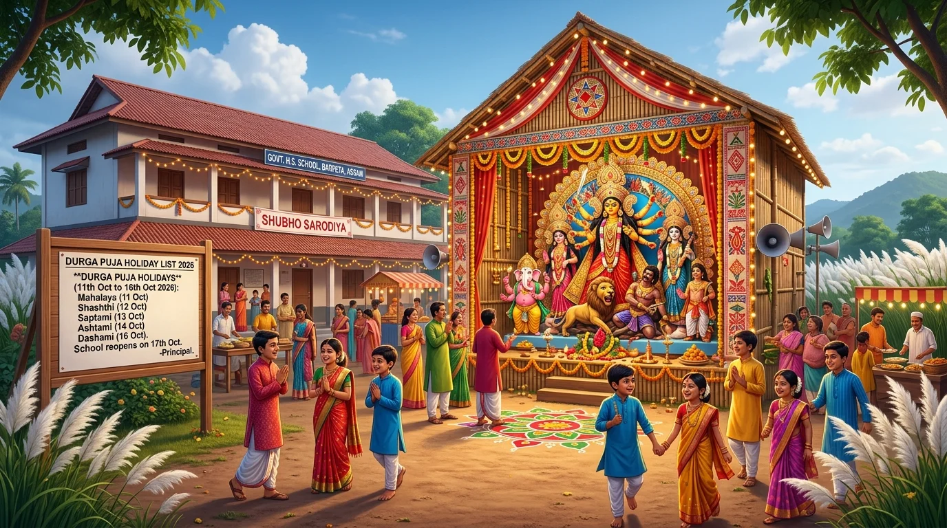 durga puja school holiday assam