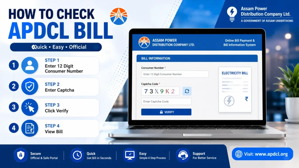 APDCL online electricity bill check portal using consumer number