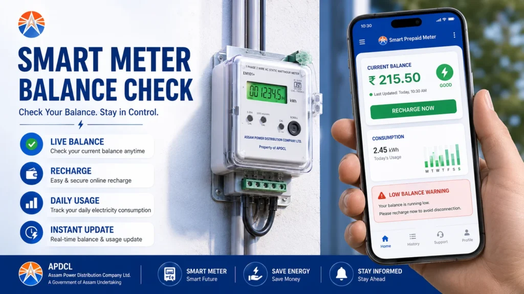 APDCL smart meter balance check using MyBijulee app