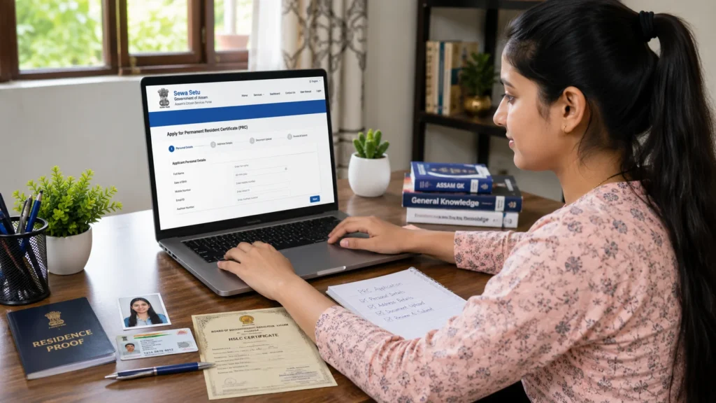 Assam PRC online application process through Sewa Setu portal.