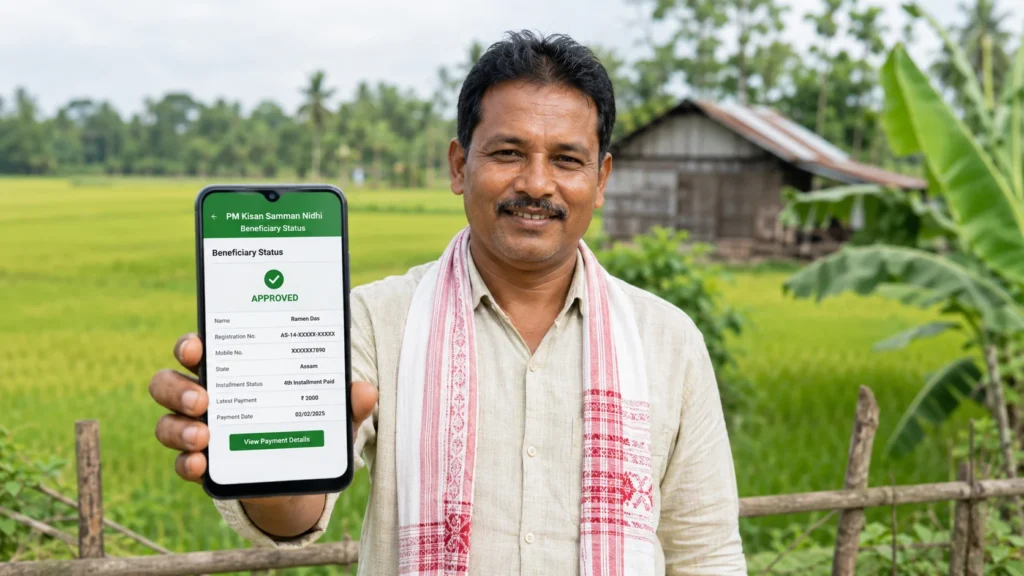 PM Kisan beneficiary status check online using smartphone
